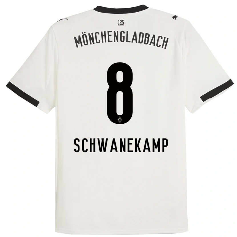 Danxen Enfant Maillot Jana Schwanekamp #8 Blanc Noir Tenues Domicile 2025/26 T-Shirt