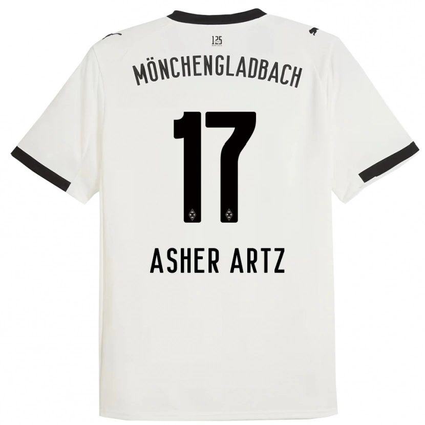 Danxen Enfant Maillot Asher Artz #17 Blanc Noir Tenues Domicile 2025/26 T-Shirt
