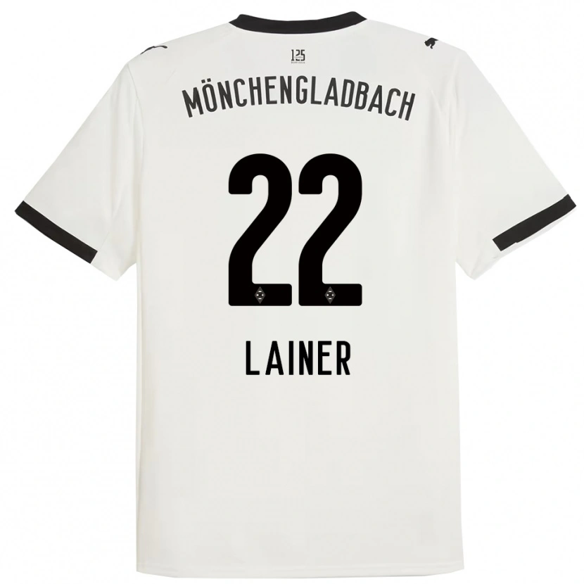 Danxen Enfant Maillot Stefan Lainer #22 Blanc Noir Tenues Domicile 2025/26 T-Shirt