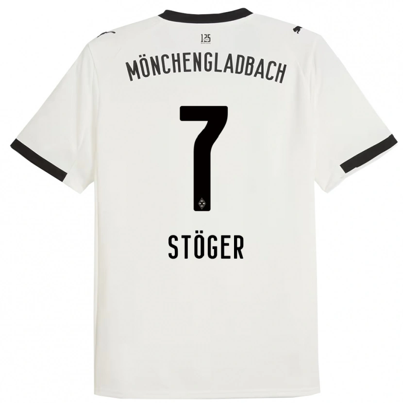 Danxen Enfant Maillot Kevin Stöger #7 Blanc Noir Tenues Domicile 2025/26 T-Shirt