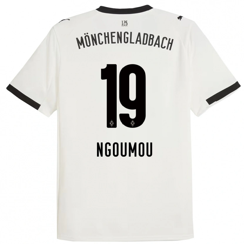Danxen Enfant Maillot Nathan Ngoumou #19 Blanc Noir Tenues Domicile 2025/26 T-Shirt