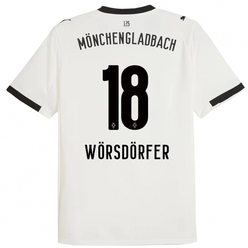 Danxen Enfant Maillot Len Wörsdörfer #18 Blanc Noir Tenues Domicile 2025/26 T-Shirt