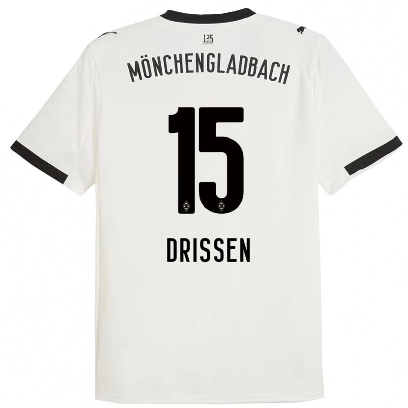 Danxen Enfant Maillot Sam Drissen #15 Blanc Noir Tenues Domicile 2025/26 T-Shirt
