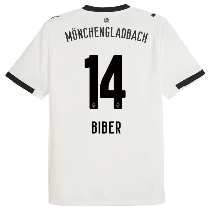 Danxen Enfant Maillot Edin Biber #14 Blanc Noir Tenues Domicile 2025/26 T-Shirt