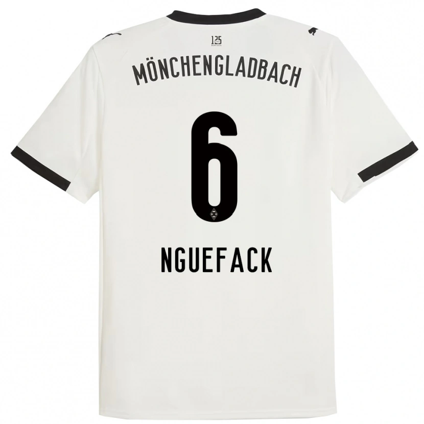 Danxen Enfant Maillot Mathieu Nguefack #6 Blanc Noir Tenues Domicile 2025/26 T-Shirt