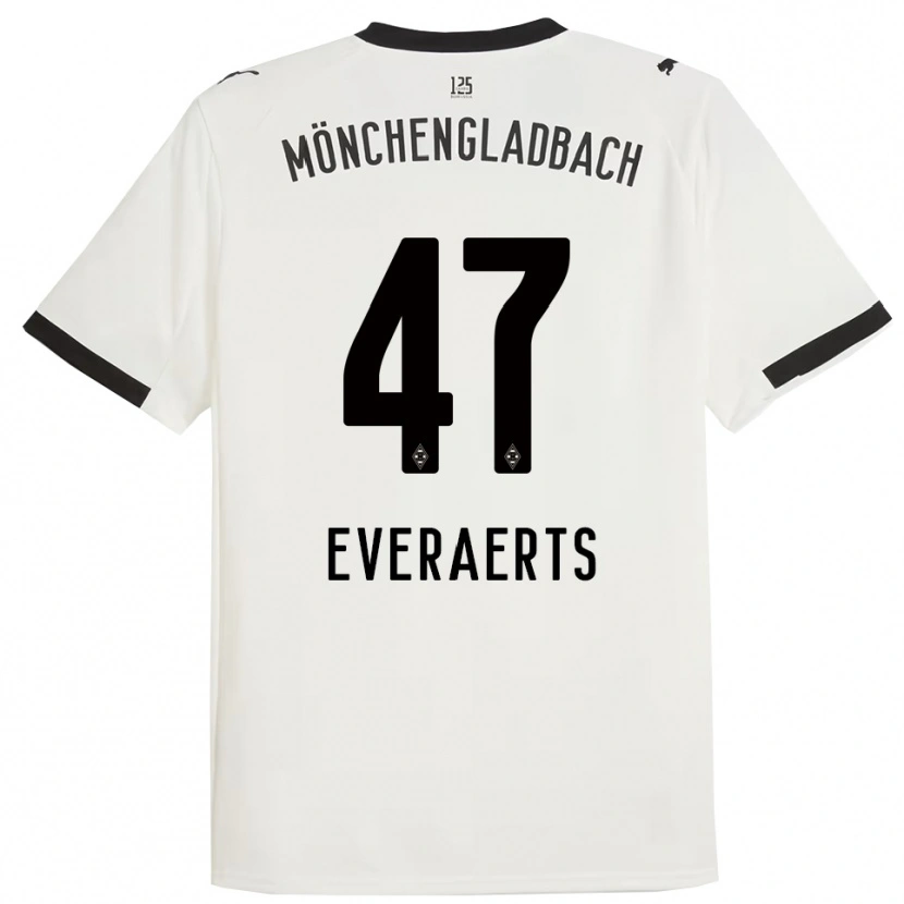 Danxen Enfant Maillot Kim Everaerts #47 Blanc Noir Tenues Domicile 2025/26 T-Shirt