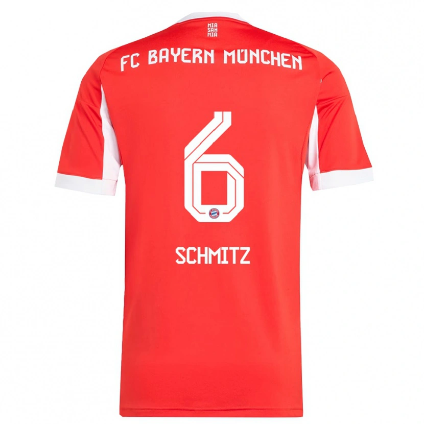 Danxen Enfant Maillot Benno Schmitz #6 Blanc Rouge Tenues Domicile 2025/26 T-Shirt