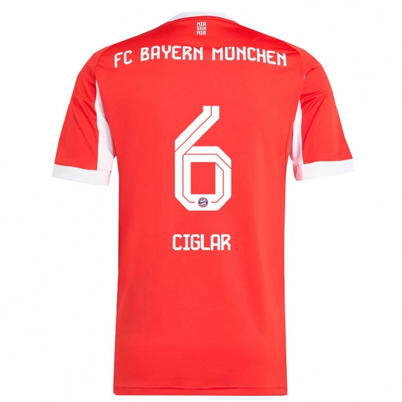 Danxen Enfant Maillot Roko Ciglar #6 Blanc Rouge Tenues Domicile 2025/26 T-Shirt