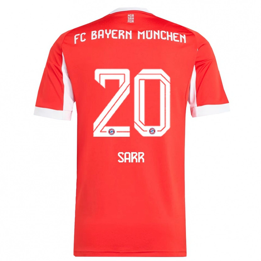 Danxen Enfant Maillot Bouna Sarr #20 Blanc Rouge Tenues Domicile 2025/26 T-Shirt