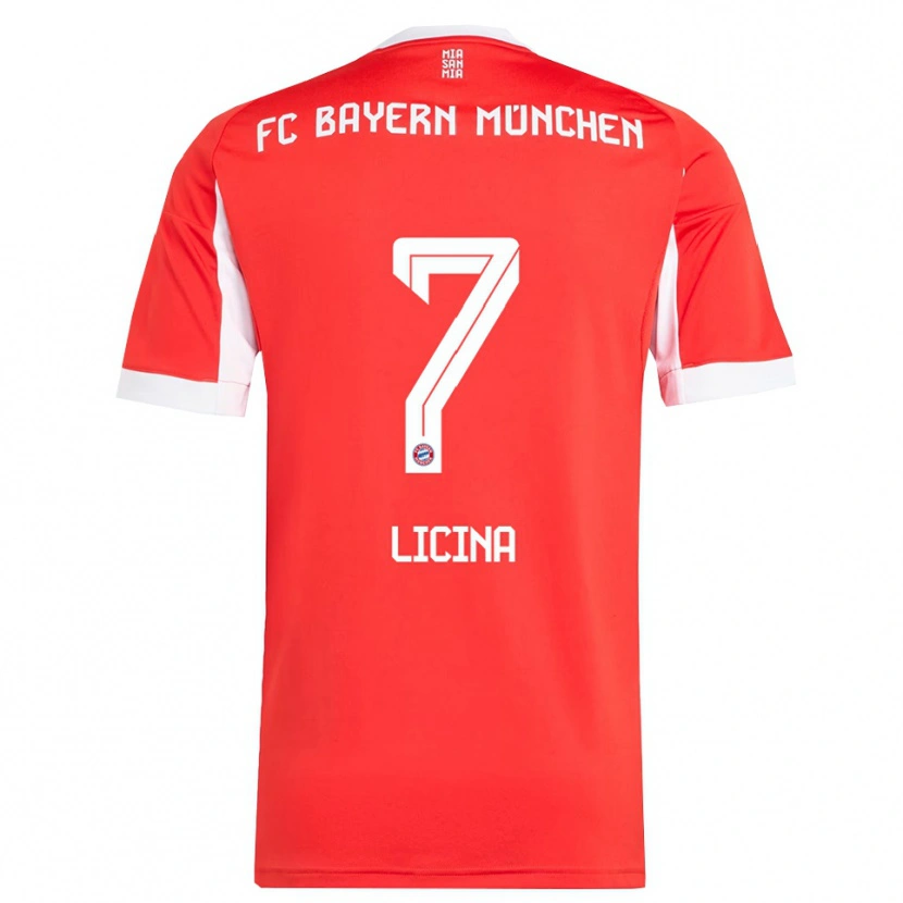 Danxen Enfant Maillot Adin Licina #7 Blanc Rouge Tenues Domicile 2025/26 T-Shirt