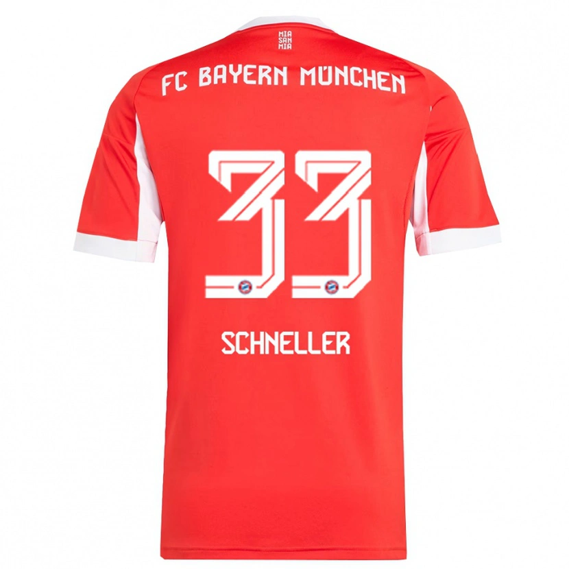 Danxen Enfant Maillot Lukas Schneller #33 Blanc Rouge Tenues Domicile 2025/26 T-Shirt