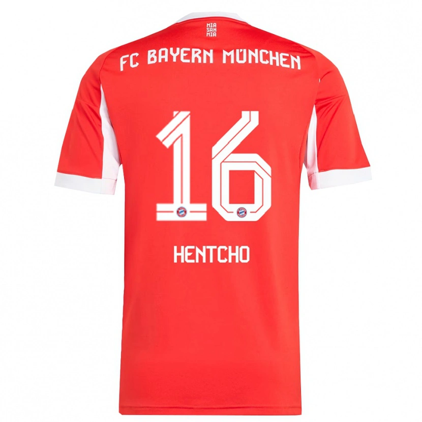 Danxen Enfant Maillot Aristide Hentcho #16 Blanc Rouge Tenues Domicile 2025/26 T-Shirt