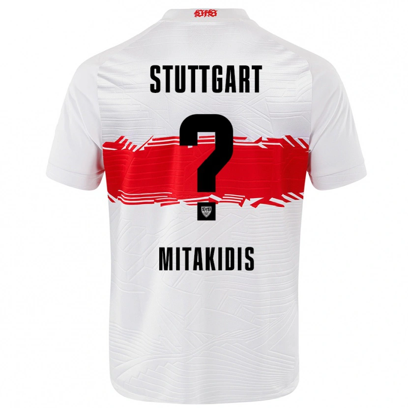 Danxen Enfant Maillot Dimitrios Mitakidis #0 Blanc Rouge Tenues Domicile 2025/26 T-Shirt