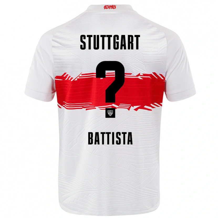 Danxen Enfant Maillot Luca Battista #0 Blanc Rouge Tenues Domicile 2025/26 T-Shirt