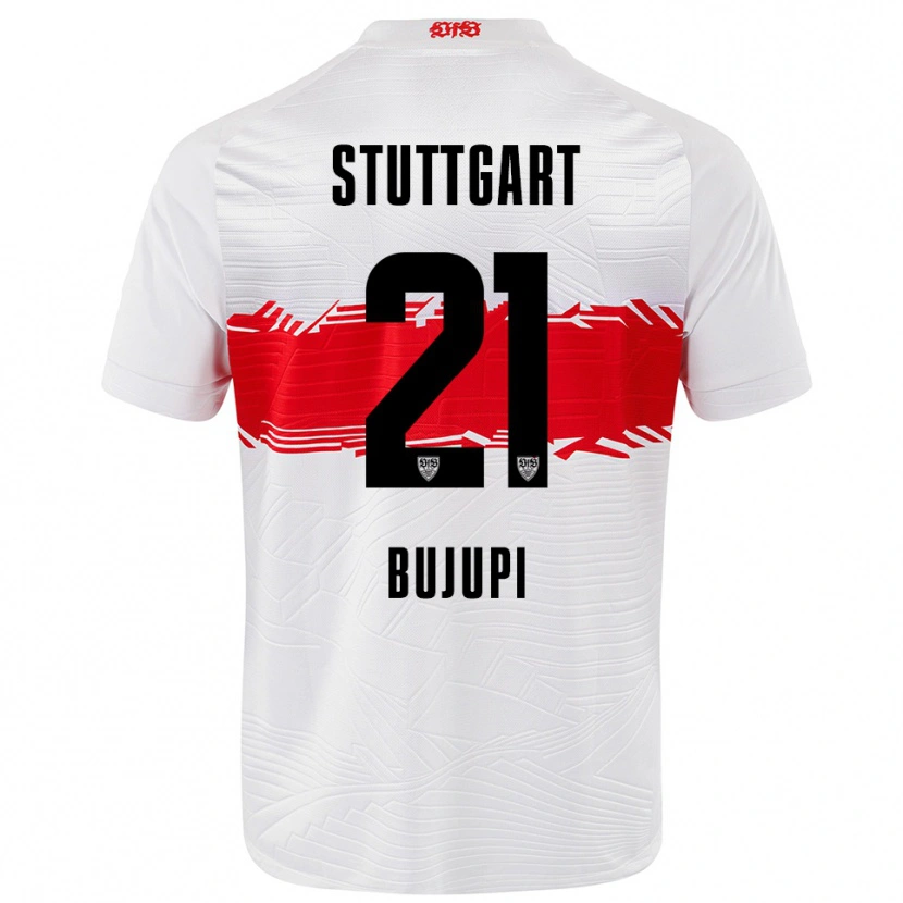Danxen Enfant Maillot Eliot Bujupi #21 Blanc Rouge Tenues Domicile 2025/26 T-Shirt