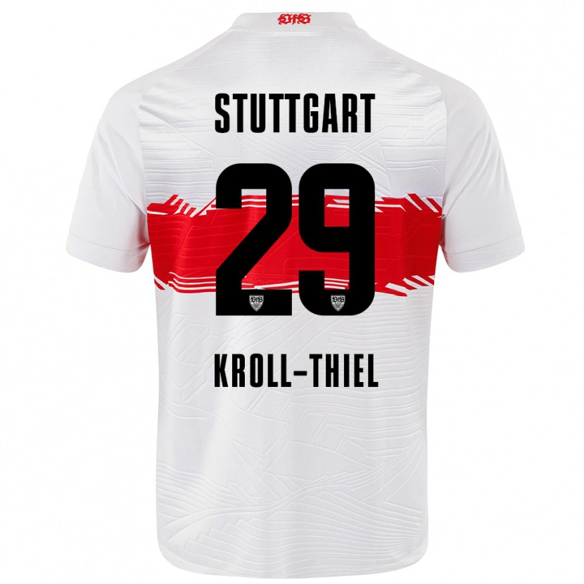 Danxen Enfant Maillot Colin Kroll-Thiel #29 Blanc Rouge Tenues Domicile 2025/26 T-Shirt