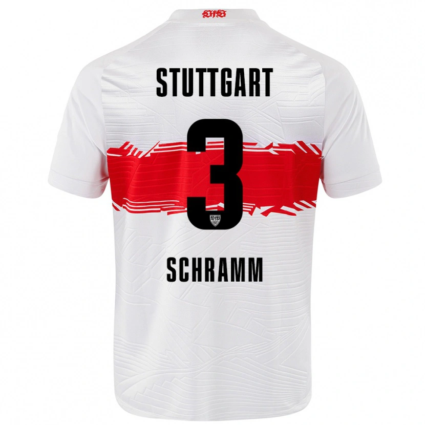 Danxen Enfant Maillot Collin Schramm #3 Blanc Rouge Tenues Domicile 2025/26 T-Shirt