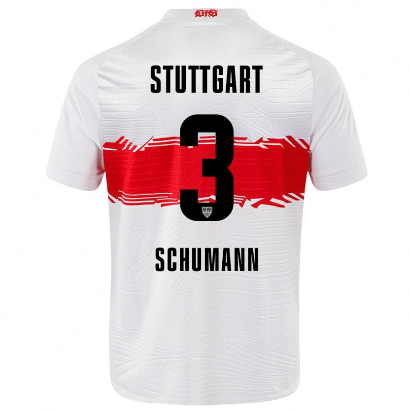 Danxen Enfant Maillot Frederik Schumann #3 Blanc Rouge Tenues Domicile 2025/26 T-Shirt