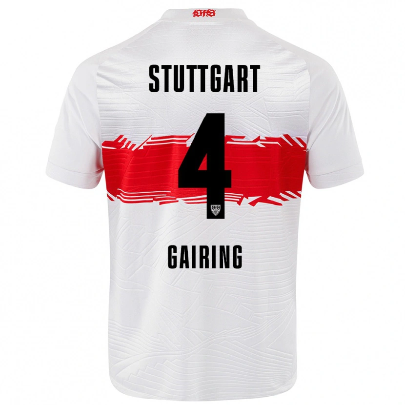 Danxen Enfant Maillot Nadine Gairing #4 Blanc Rouge Tenues Domicile 2025/26 T-Shirt