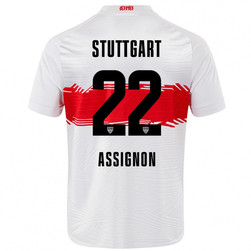 Danxen Enfant Maillot Lorenz Assignon #22 Blanc Rouge Tenues Domicile 2025/26 T-Shirt