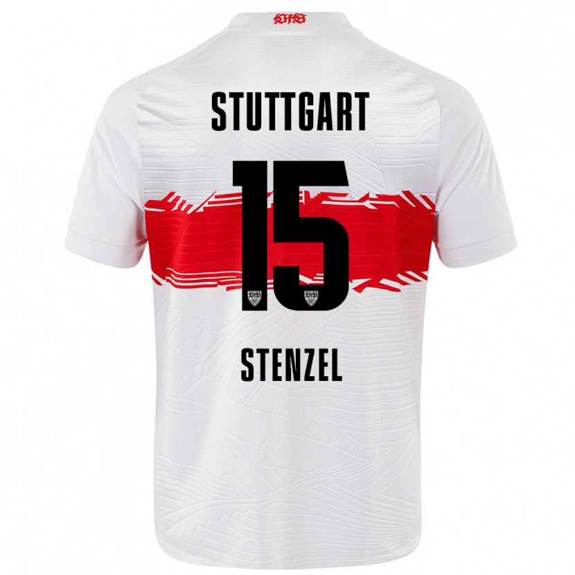 Danxen Enfant Maillot Pascal Stenzel #15 Blanc Rouge Tenues Domicile 2025/26 T-Shirt