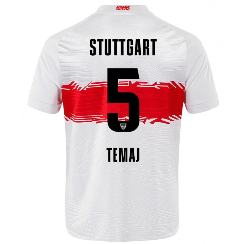 Danxen Enfant Maillot Laureta Temaj #5 Blanc Rouge Tenues Domicile 2025/26 T-Shirt