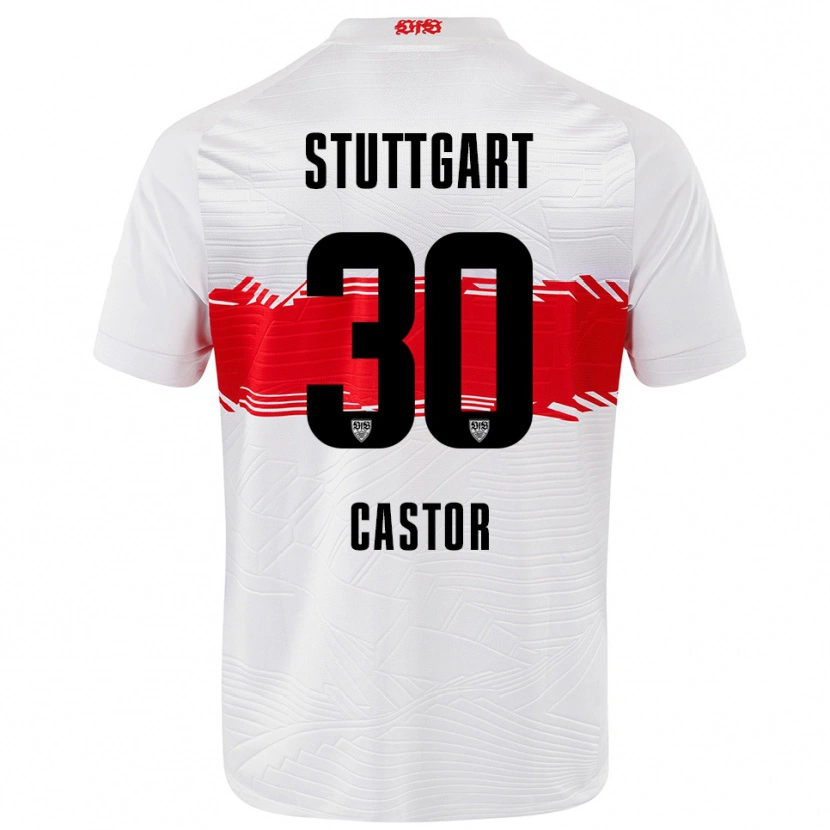 Danxen Enfant Maillot Joy Castor #30 Blanc Rouge Tenues Domicile 2025/26 T-Shirt