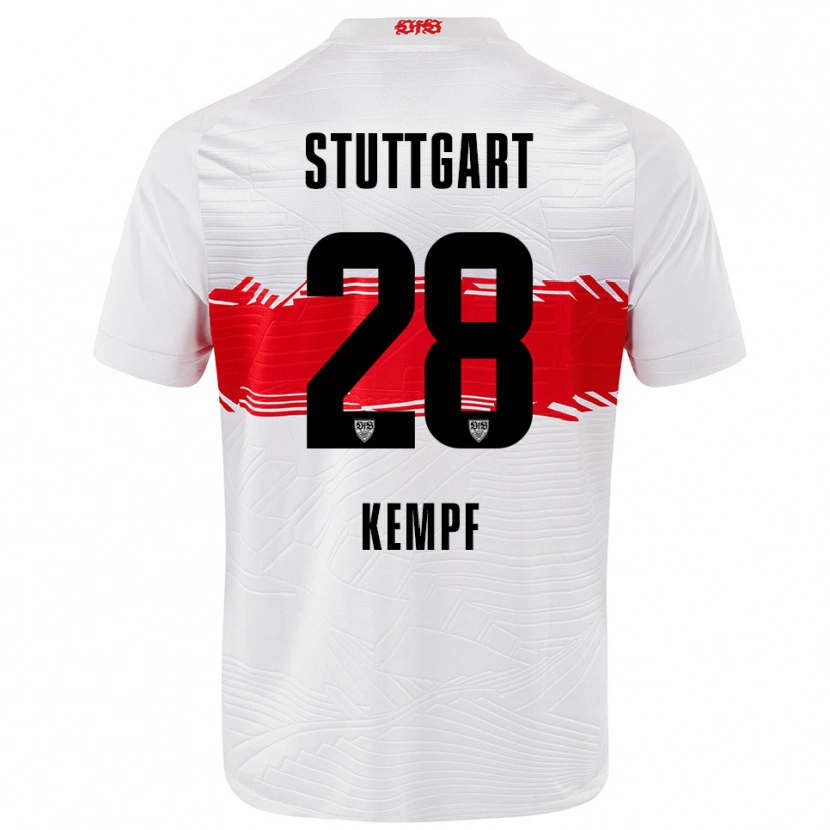 Danxen Enfant Maillot Karl Kempf #28 Blanc Rouge Tenues Domicile 2025/26 T-Shirt