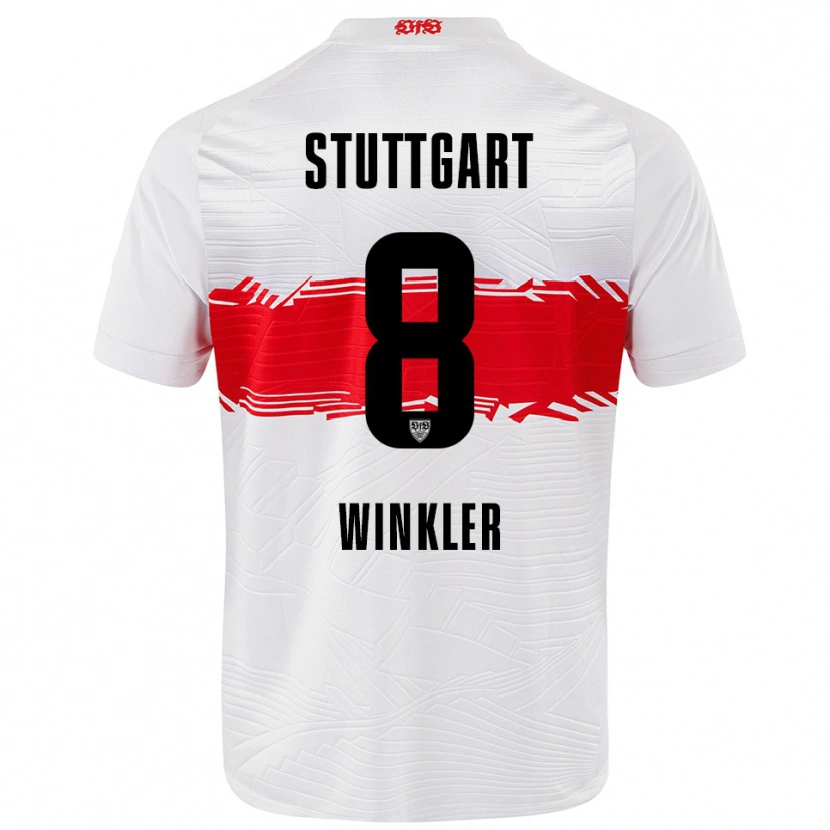 Danxen Enfant Maillot Nathan Winkler #8 Blanc Rouge Tenues Domicile 2025/26 T-Shirt