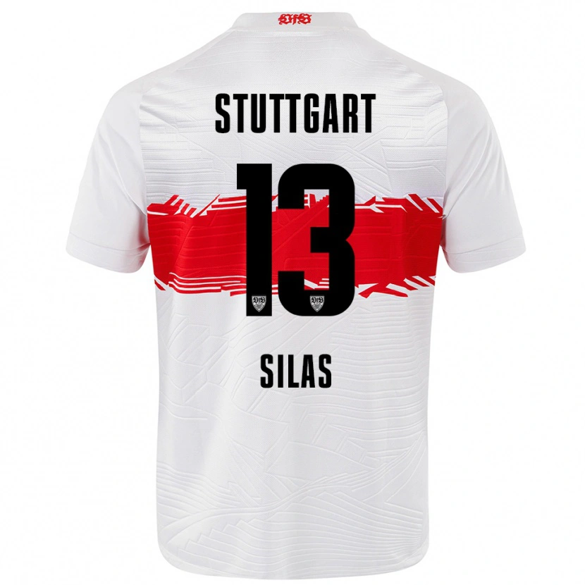 Danxen Enfant Maillot Silas #13 Blanc Rouge Tenues Domicile 2025/26 T-Shirt