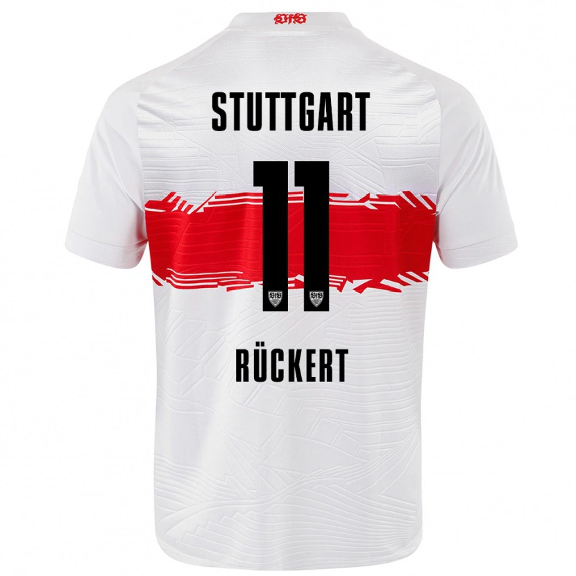 Danxen Enfant Maillot Rosa Rückert #11 Blanc Rouge Tenues Domicile 2025/26 T-Shirt