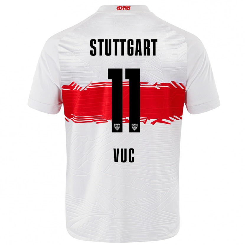 Danxen Enfant Maillot Patrick Vuc #11 Blanc Rouge Tenues Domicile 2025/26 T-Shirt