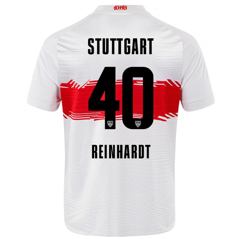 Danxen Enfant Maillot Peter Reinhardt #40 Blanc Rouge Tenues Domicile 2025/26 T-Shirt