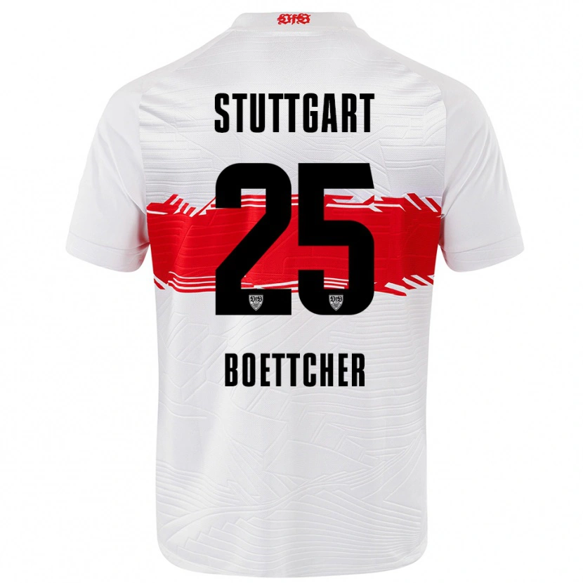 Danxen Enfant Maillot Eve Boettcher #25 Blanc Rouge Tenues Domicile 2025/26 T-Shirt