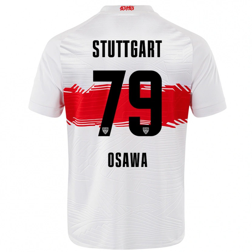 Danxen Enfant Maillot Haruka Ōsawa #79 Blanc Rouge Tenues Domicile 2025/26 T-Shirt