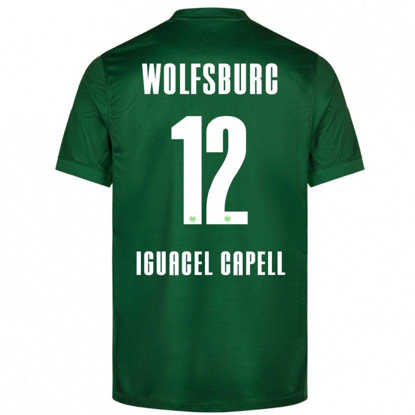 Danxen Enfant Maillot Diego Iguacel Capell #12 Vert Blanc Tenues Domicile 2025/26 T-Shirt