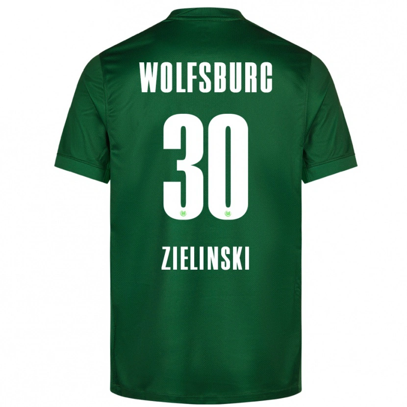 Danxen Enfant Maillot Jakub Zielinski #30 Vert Blanc Tenues Domicile 2025/26 T-Shirt