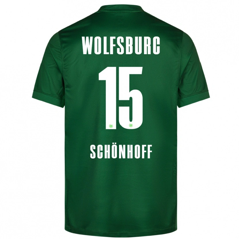 Danxen Enfant Maillot Henry Schönhoff #15 Vert Blanc Tenues Domicile 2025/26 T-Shirt