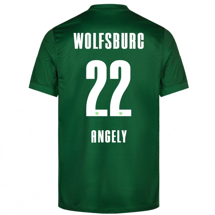 Danxen Enfant Maillot Mathys Angély #22 Vert Blanc Tenues Domicile 2025/26 T-Shirt