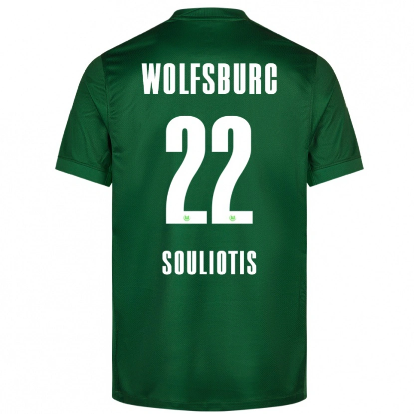 Danxen Enfant Maillot Spyridon Souliotis #22 Vert Blanc Tenues Domicile 2025/26 T-Shirt