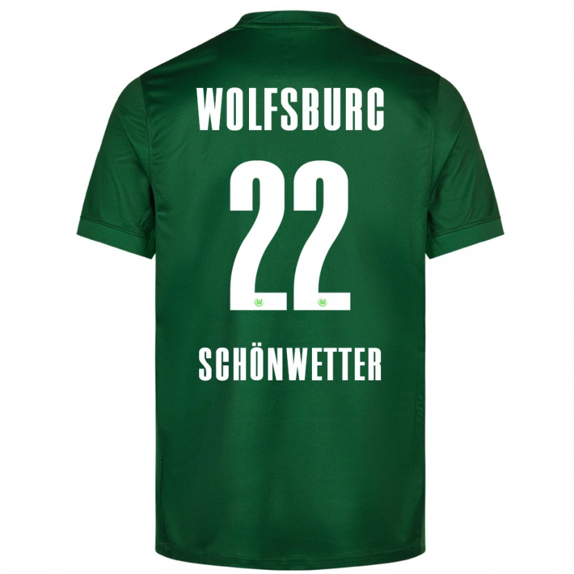 Danxen Enfant Maillot Christina Schönwetter #22 Vert Blanc Tenues Domicile 2025/26 T-Shirt
