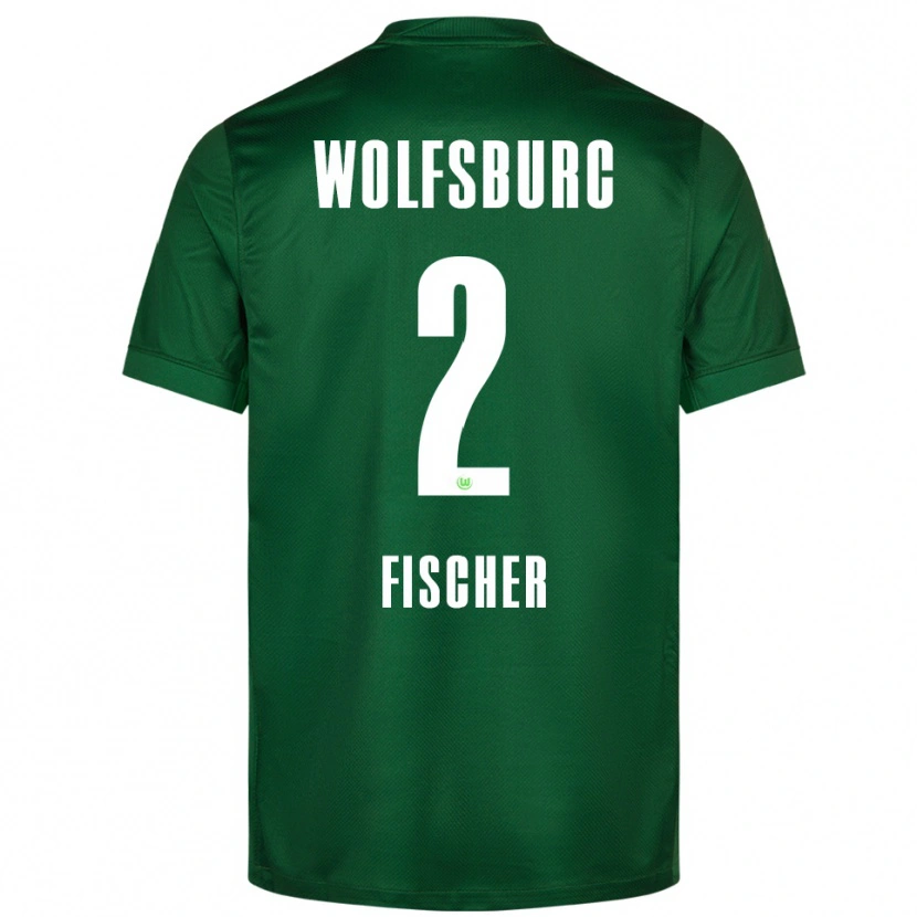 Danxen Enfant Maillot Kilian Fischer #2 Vert Blanc Tenues Domicile 2025/26 T-Shirt