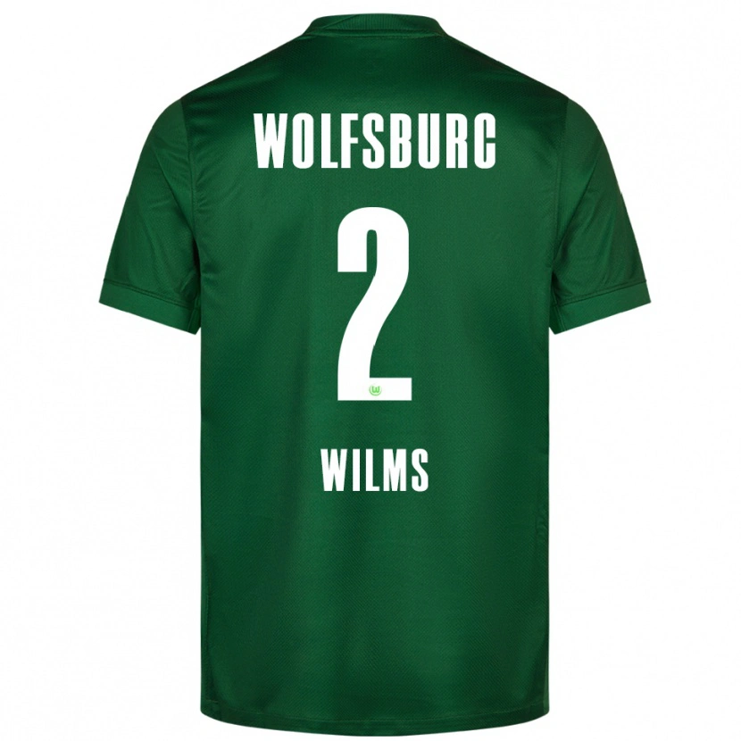 Danxen Enfant Maillot Lynn Wilms #2 Vert Blanc Tenues Domicile 2025/26 T-Shirt