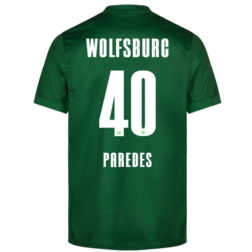 Danxen Enfant Maillot Kevin Paredes #40 Vert Blanc Tenues Domicile 2025/26 T-Shirt