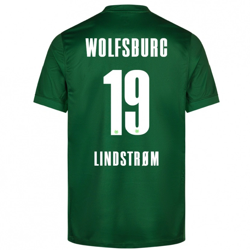 Danxen Enfant Maillot Jesper Lindstrøm #19 Vert Blanc Tenues Domicile 2025/26 T-Shirt