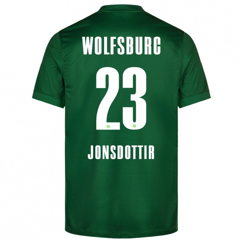 Danxen Enfant Maillot Sveindís Jane Jónsdóttir #23 Vert Blanc Tenues Domicile 2025/26 T-Shirt