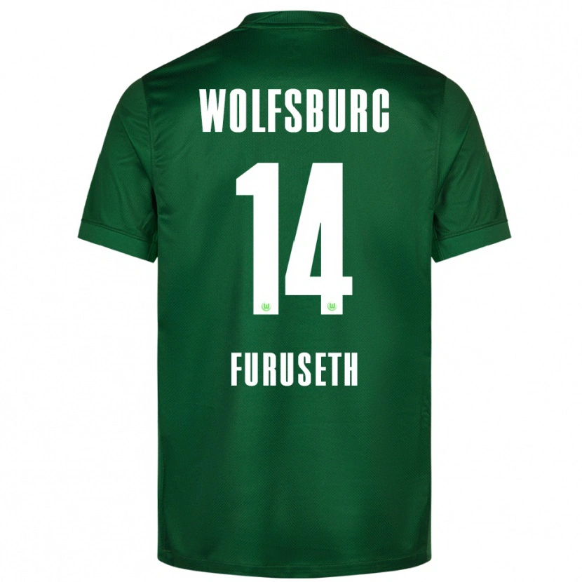 Danxen Enfant Maillot Truls Furuseth #14 Vert Blanc Tenues Domicile 2025/26 T-Shirt