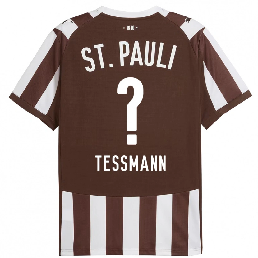 Danxen Enfant Maillot Niklas Teßmann #0 Café Blanc Tenues Domicile 2025/26 T-Shirt