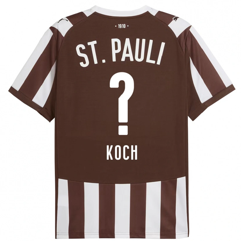 Danxen Enfant Maillot Philip Koch #0 Café Blanc Tenues Domicile 2025/26 T-Shirt