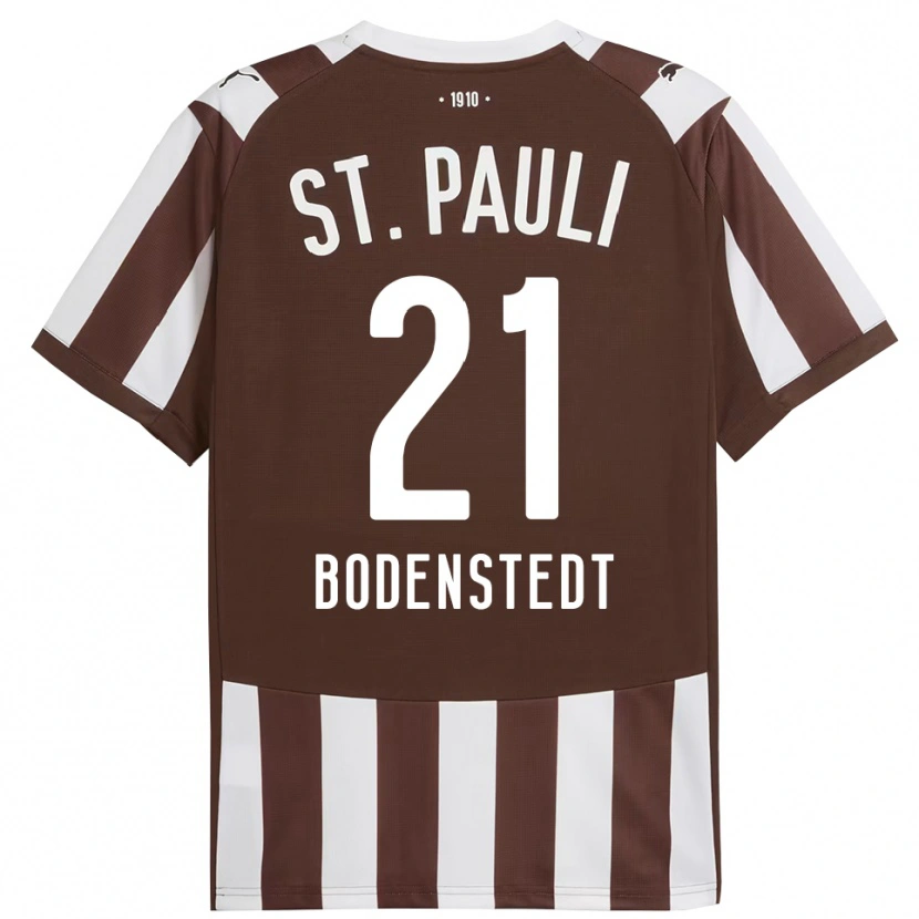 Danxen Enfant Maillot Paula Bodenstedt #21 Café Blanc Tenues Domicile 2025/26 T-Shirt